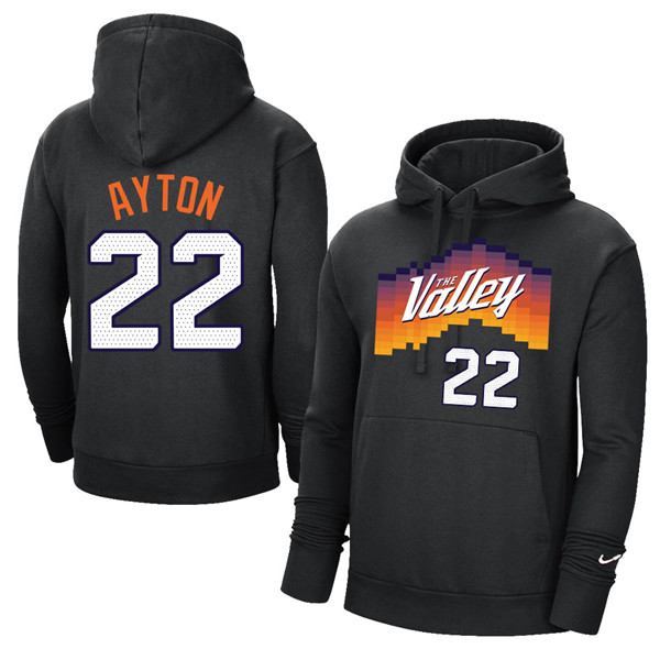 Men's Phoenix Suns #22 Deandre Ayton 2021 Black Pullover Hoodie Men's Phoenix Suns #22 Deandre Ayton 2021 Black Pullover Hoodie